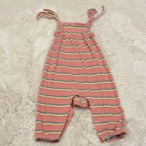 Vignette Victoria Pink Blue Yellow Striped Baby Girl Romper Jumpsuit 6-9 months